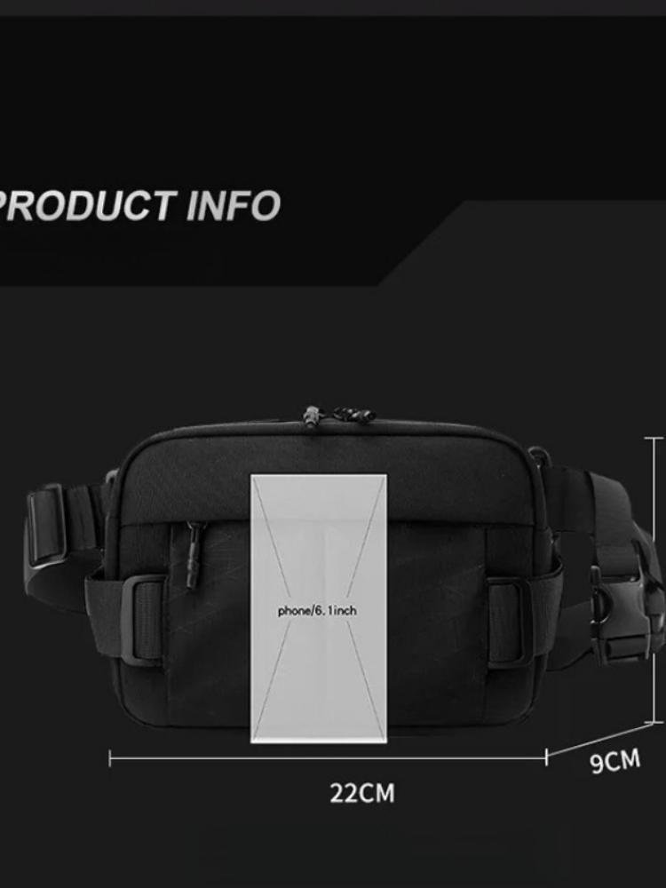 Men's Waterproof Waist Bag Large Capacity Multi-Pocket Belt Pack Outdoor Sports Running Cycling Chest Bag Crossbody Bag