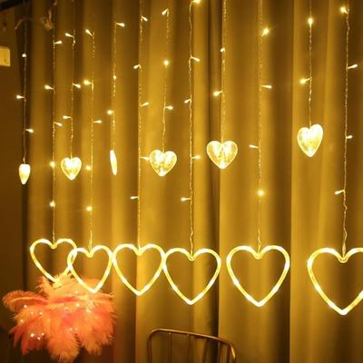 Led Herz Vorhang Lichterketten Weihnachten Girlande Lichterkette 8 Modi Valentine Party Hause Hochzeit Mariage Neue Jahr Dekorationen
