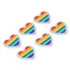 6 Pcs Rainbow Heart Patches DIY Rainbow Heart Shape Patches Decoration for Sewing Embroidery Clothing Repair