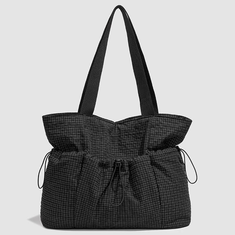 Fashion Plaid Tote Bag With Nylon Material For Casual Daily Use Womens Street Style