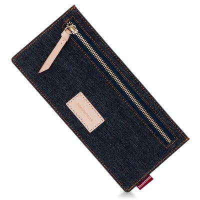 Besoin de réseau - Portefeuille long en jean fier du Japon pour femmes, design fin, protection contre le skimming, porte-cartes, porte-monnaie