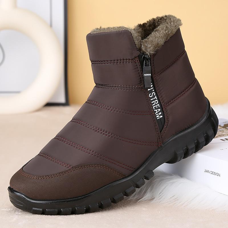Winter Extra Large Size Outdoor Snow Boots Zipper Cotton Shoes Warm Velvet Thickened Casual Shoes Non-slip