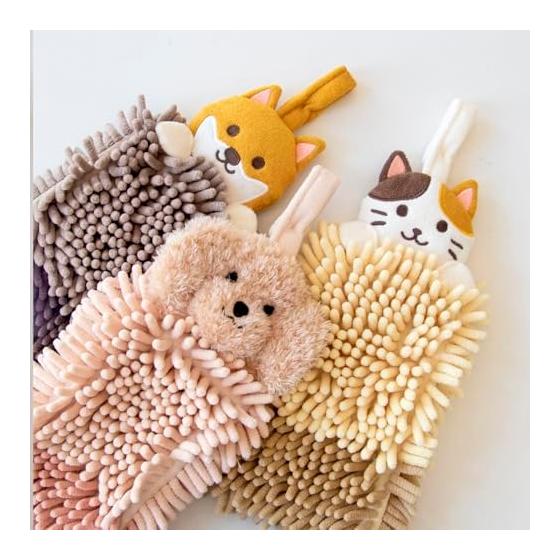 OKA Fundit Animal Mall Towel Cat Beige (Cute Cat Calico Towel)