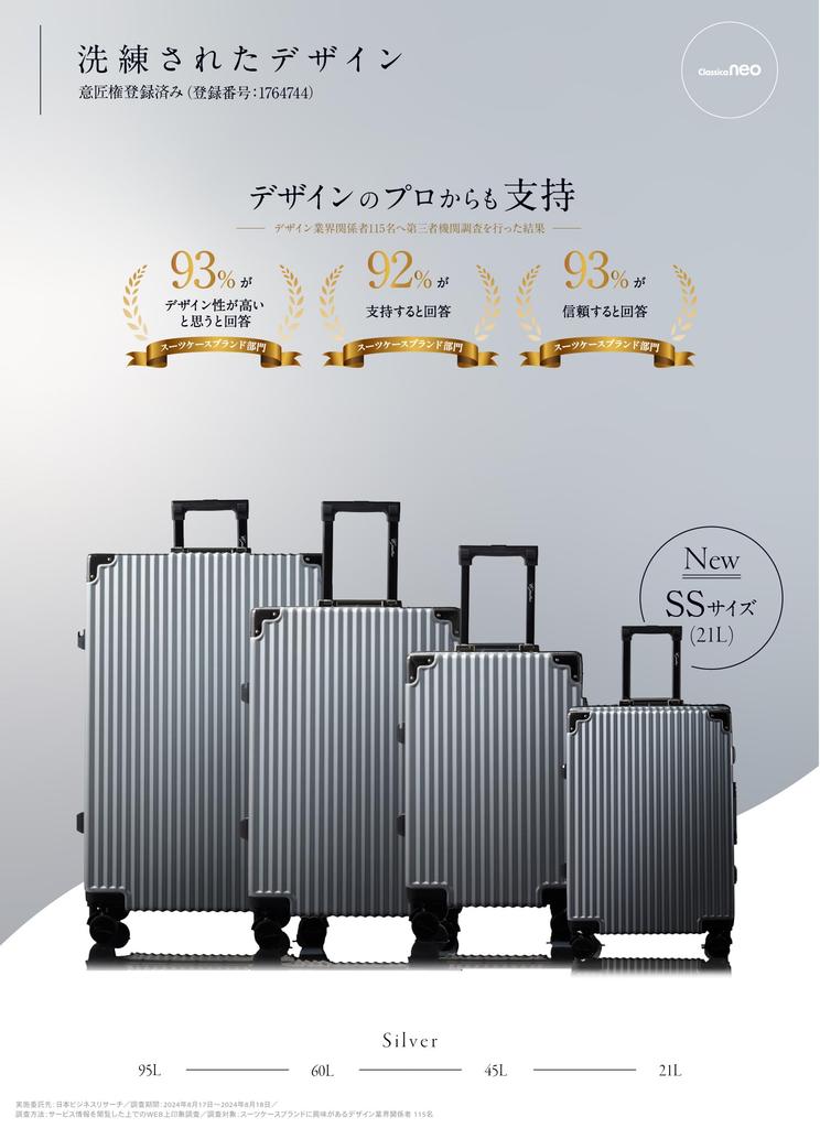 [C.jutro] New for 2024 - [Featured On TV] Suitcase, Carry-on, Small, Silver