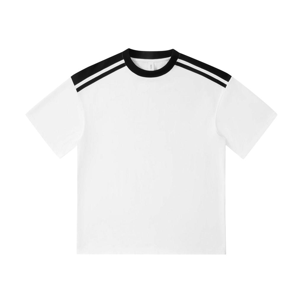 Trendy Unisex Color Block Drop Shoulder T-Shirt – Blue Edition