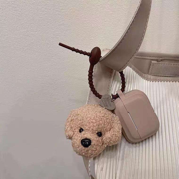 Applicable Apple AirPods 1/1st generation bluetooth headset case pro1 caramel color plush square headphone case