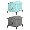 Outside Cat House Outdoor Shelter for Cats with Mat and Raised Floor Insulated Warm Pet Kitten Nest Cave for Patio Backyard