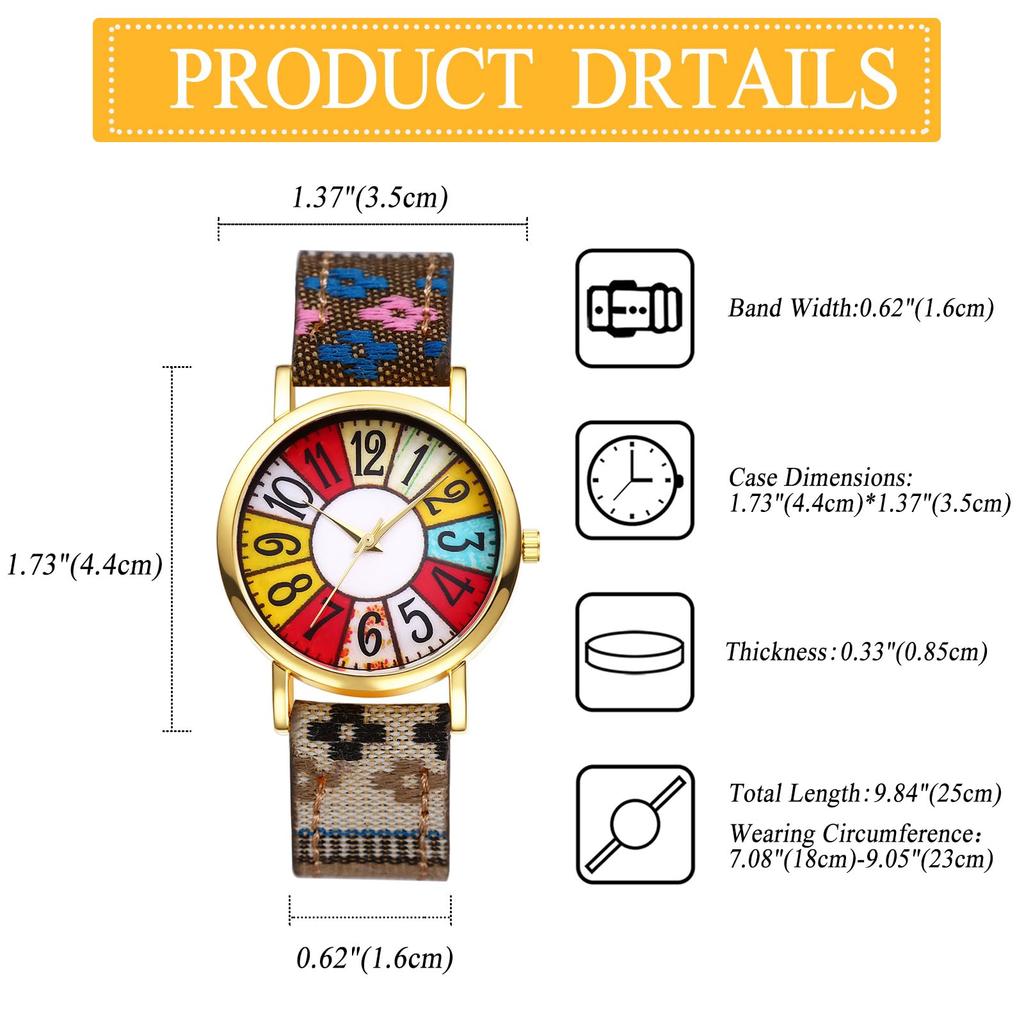 Böhmische Armbanduhr mit geflochtenem, verstellbarem Echtquarz-Analog, groß, leicht zu, stilvoll, niedlich und lässig, Tagesgeschenk für sie, Damenarmbandlänge,