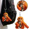 Plush Monkey Keychain with Small Monkey Figure Soft Stuffed Animal Accessory for Bags Backpacks and Keys Durable Clip Attachment