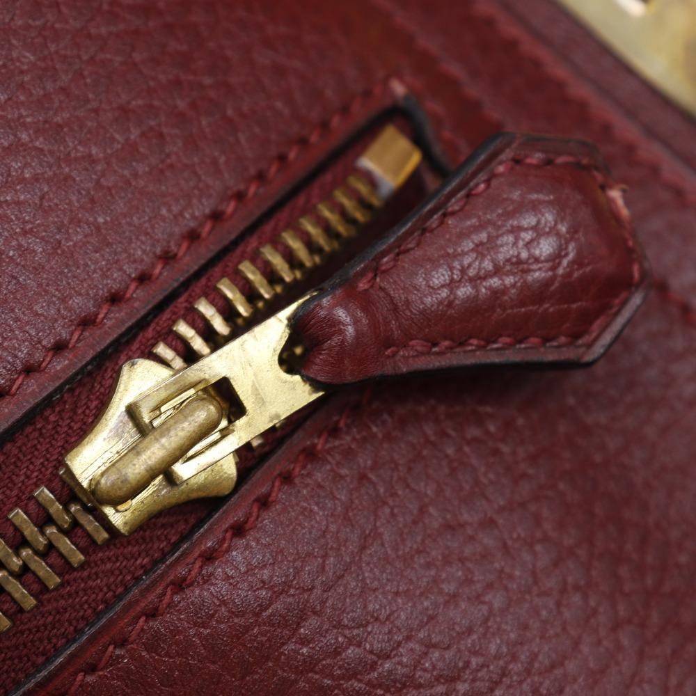 HERMES Plume45 Boston bag Bordeaux Ardenne Women Used