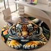 1PC Tiger Jungle Office Round Area Rug, Mat Suitable For Office, Under Office Chairs Bedroom Living Room Home Decor, Room Deco