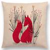 Animal Tale Spring Floral Garden Pattern Sofa Throw Pillow Case Bear Fox Unicorn Bear Birds Flower Leaf Fantasy Cushion Cover