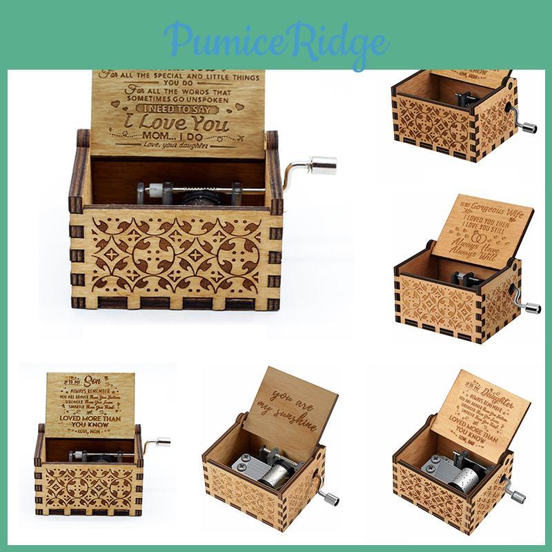 Unique Vintage Wooden Music Box For Kids Sweet You Are My Sunshine Engraved Gift