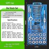Complete Metric & Imperial Taper Tap and Die Set with Wrench & Round Die Holder