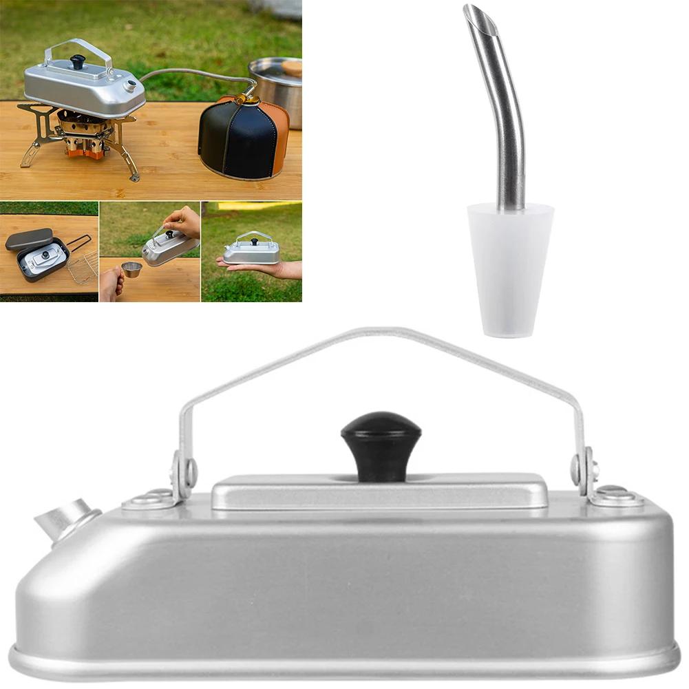 Portable Camping Tea Kettle Aluminum Alloy Camping Boiling Water Pot with Handle Outdoor Cookware for Travel Backpacking