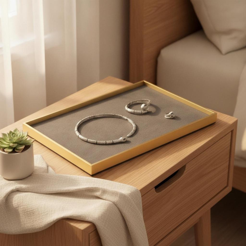 Jewelry Display Tray Slim with Soft-Lined Interior Countertop