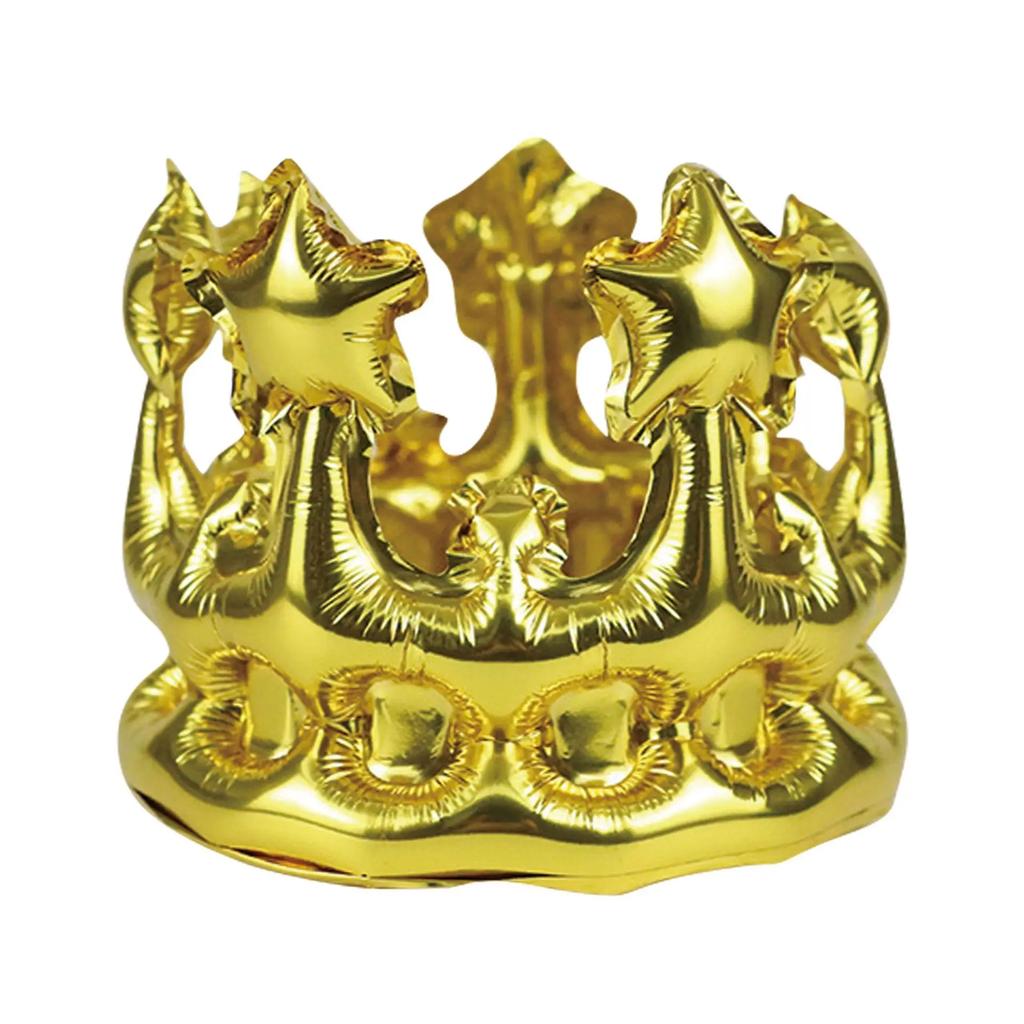 Inflatable Gold Crown Aluminum Foil Balloon Adult Happy Birthday Hat King Toy Party Cap Decoration Baby Shower Festival Supplies