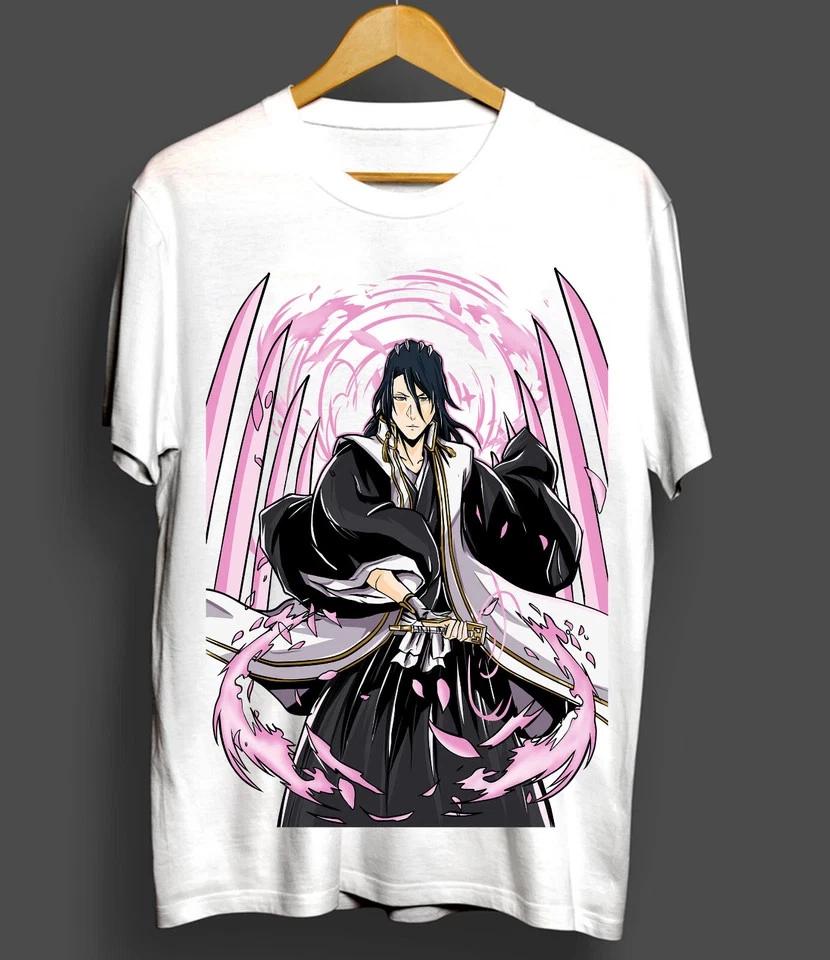 Byakuya Kuchiki TShirt Bleach Shirt Unisexga Strip Anime Tshirt White S