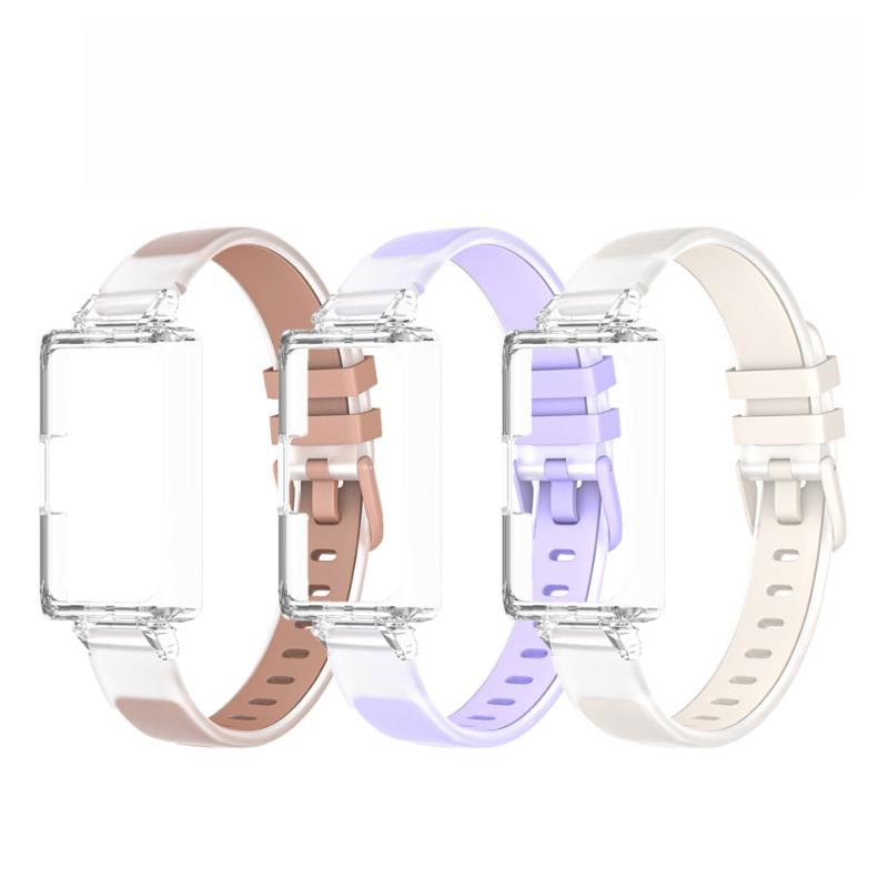 PC Case +Translucent Two Tone Silicone Band For Huawei band 11Pro 11ProNFC