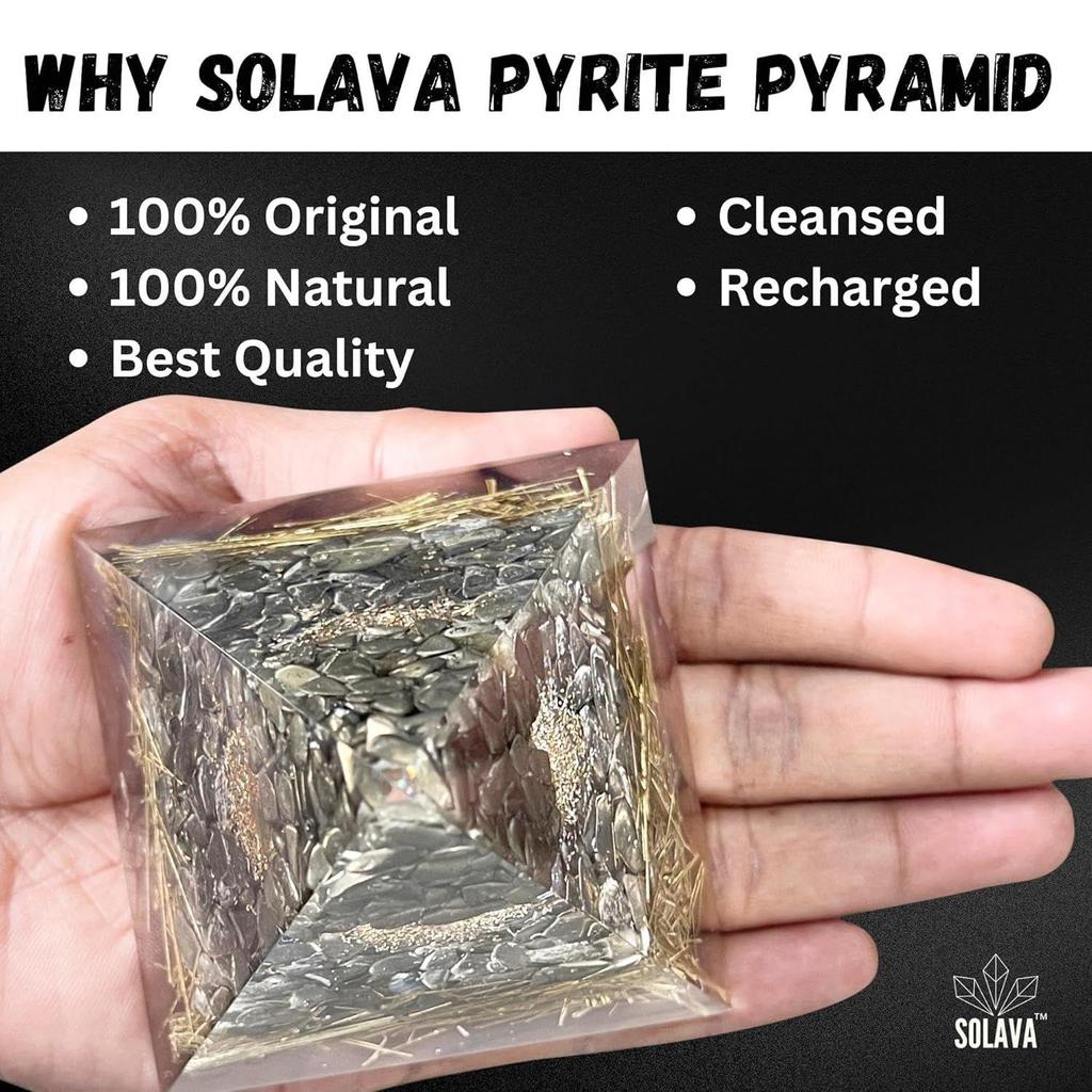 Original Pyrite Crystal Pyramid - Pyrite Tree Vastu Pyramid for Money Good Luck Prosperity