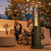 11 KW Freestanding Gas Patio Heater, Adjustable Outdoor Garden Propane Heater with Tip-Over Switch, Wheels, Pulse Ignition