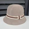 Simple and thin breathable knitted basin hat women's face protection sunscreen bucket hat summer travel sunscreen visor