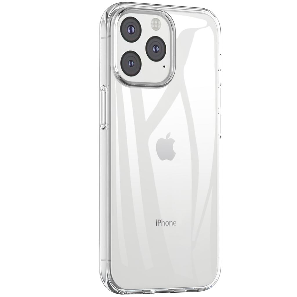 For iPhone 15 Pro Max Soft TPU Clear Phone Cover with 2.5D Tempered Glass Screen Protector