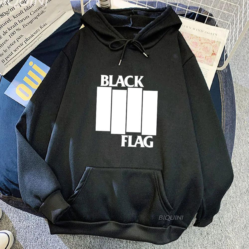Black Flag Band Print Clothing Punk Rock Style Street Sweatshirt Men/women Causal Comfortable Pullovers Fall Fleece Hoodies
