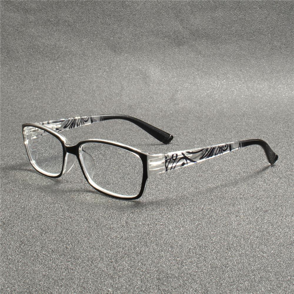 6PCS Fashion Rectangle Reading Glasses - Flexible PC Frame with Spring Hinges Strain Lightweight Eyewear