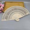 12pcs Sandalwood Fan, 8 Inch Chinese Wooden Openwork Personal Handheld Folding Fan For Wedding Party Home Decorations