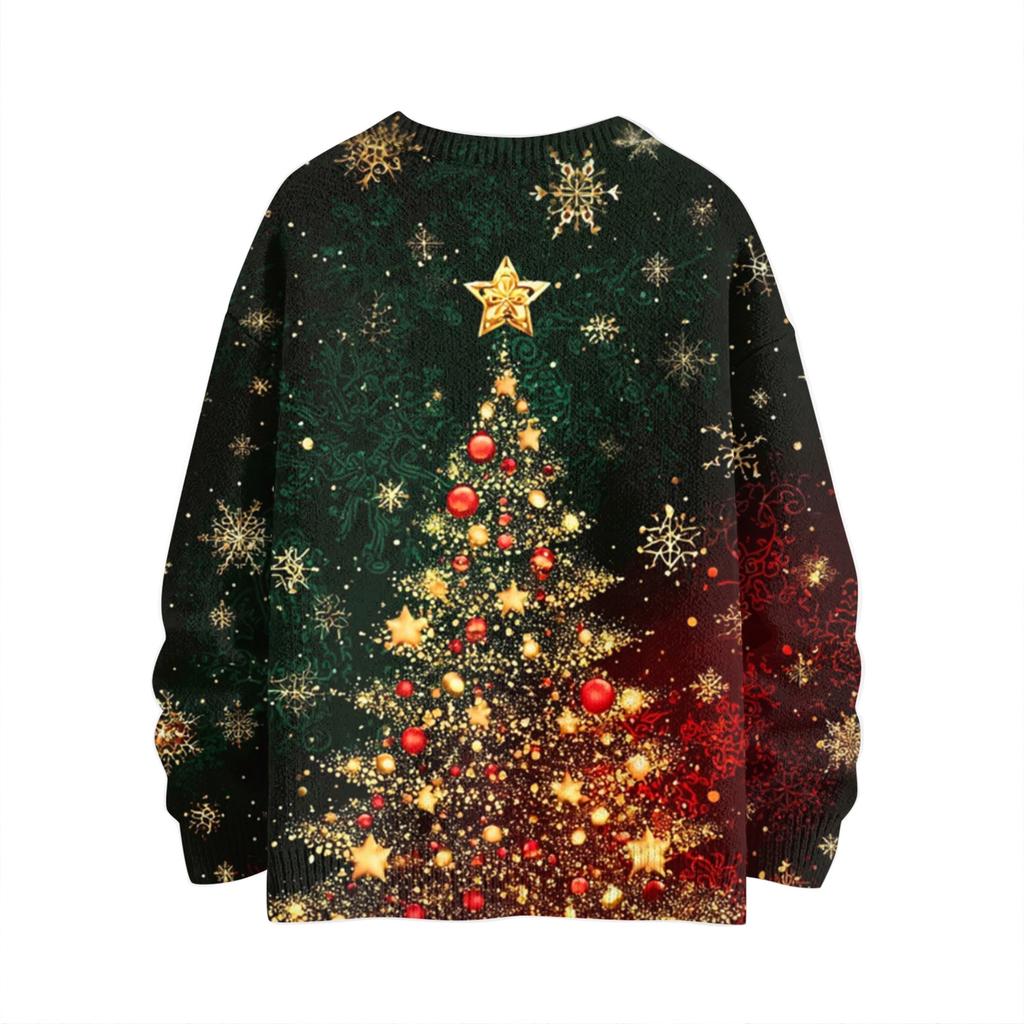 Suéteres de Natal para mulheres, suéter de malha, camisa fofa, outono, gola redonda, pulôver, tops