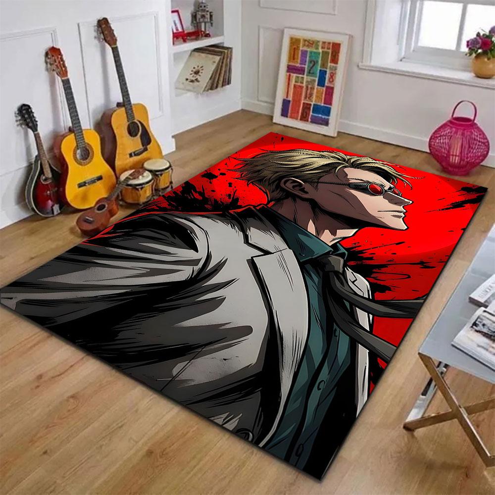"Stylish Blonde Hero On Red Canvas" Patterned Carpet, Suitable As a Non Slip Play Mat for the Living Room and Bedroom Sofa