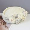 Women French Elegant Berets Fashion Rhinestone Flower Stewardess Hat for Cocktail Party Female Summer Travel Versatile Sun Hats