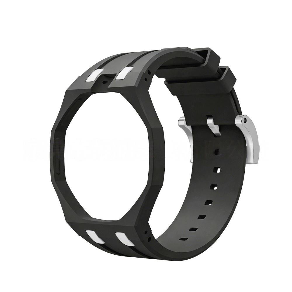 Dreifarbiger integrierter Silikon-Uhrenarmband-Mod-Kit mit Faltschließe Kompatibel mit Swatch X Royal Pop Uhrenzubehör
