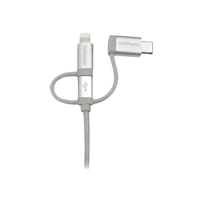 Câble USB Multi Connecteur - StarTech.Com - LTCUB1MGR - 1 M - Lightning, USB-C, Micro USB