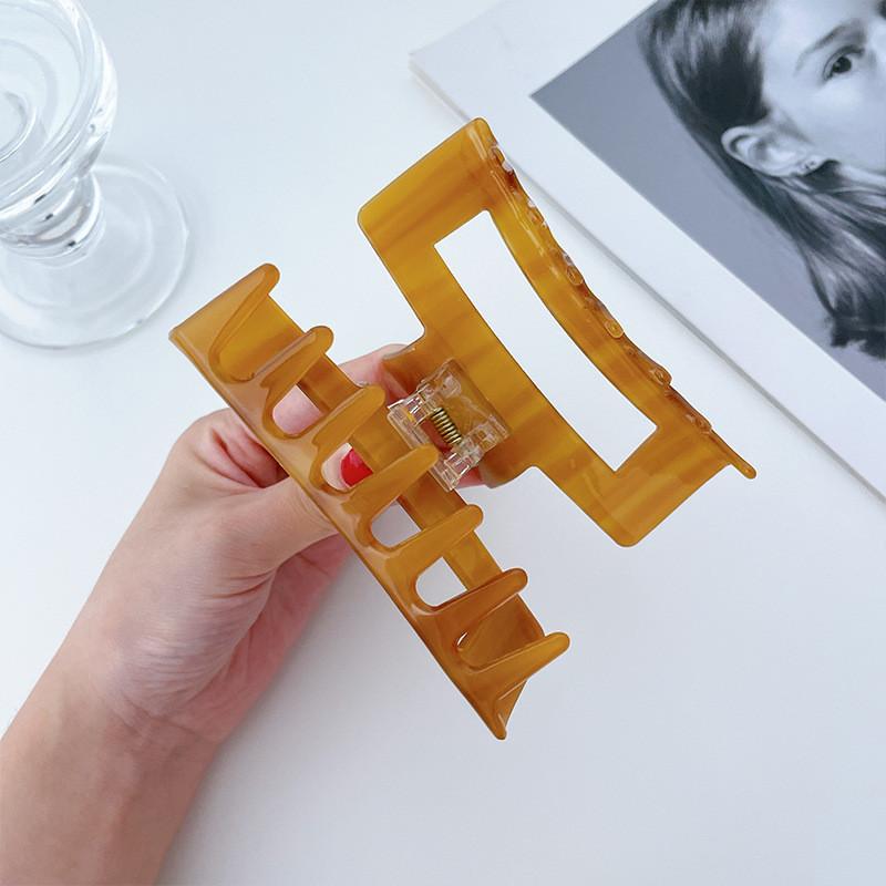 Vintage Acetate Hair Claw Snap Clip Fashionable Versatile Geometry Accessory For Ladies