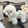 Dog Clothes Spring Summer Autumn New Waffle Small Flower Flying Sleeve Skirt Pet Cat Cuter Than Bear Teddy