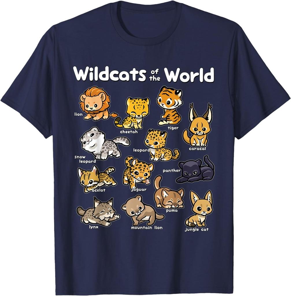 Wildkatzen T-Shirt Niedliche Wildkatzen der Welt Löwe, Tiger, Luchs T-Shirt