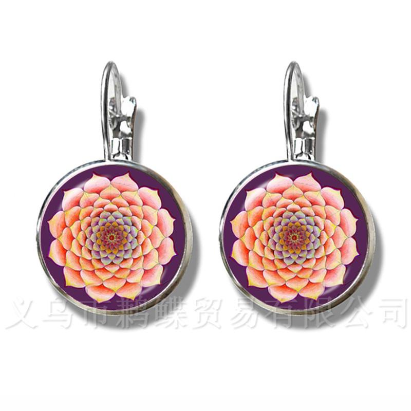 

2018 Classic Lotus Mandala Jewelry Earrings Nail Henna Om Symbol Zen Buddhism Retro Handmade Yoga Gift For Women Girls