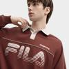 FILA Polo Shirts Men's Terracotta Red Brown Polo Collar Moderate Straight Fit F11M439205FBN