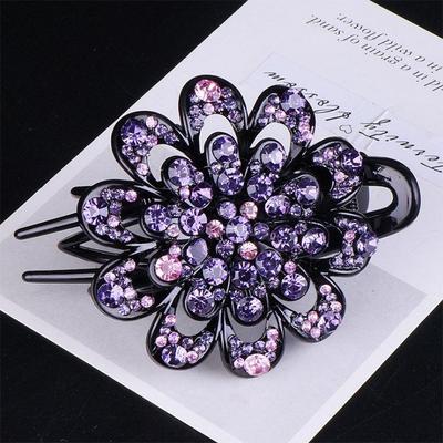 Korejský styl kamínkový květinový krokodýlí klip do vlasů pro elegantní vyčesané účesy