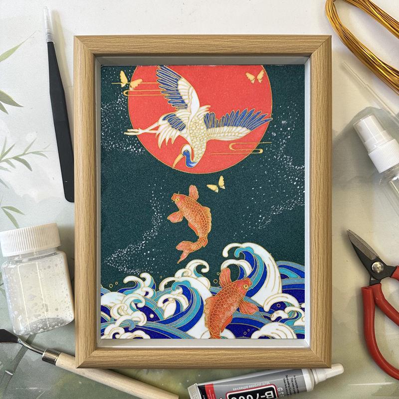 Cloisonné Enamel Painting Kit: Handmade Heritage Gift & Photo Frame Display