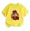 Kids Boys Girls 100% Cotton Crew Neck Short Sleeve T-Shirt, Cartoon Cool Pirate Character Print Casual Summer Soft Breathable Tee for Daily Outdoor We