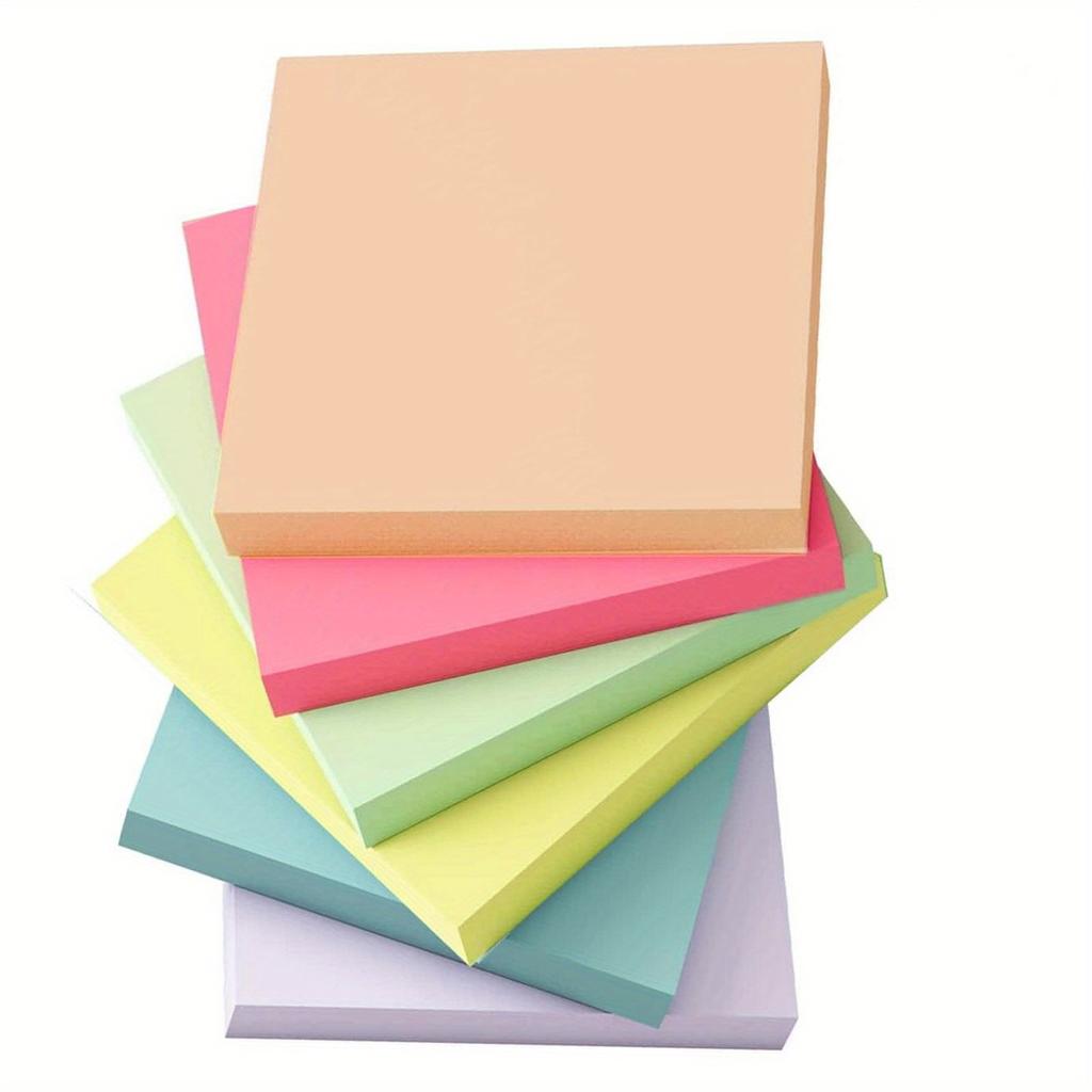 6 Pcs Fluorescent Color Sticky Note Note Pads Stickers Planner Sticker Notepad Memo Pad School Office Supplies