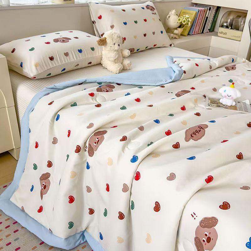 Skincare Polishing Summer Cool Quilt Student Dormitory Water Wash Cotton Single Person Summer Quilt Air Conditioning Quilt Summer Thin Quilt
