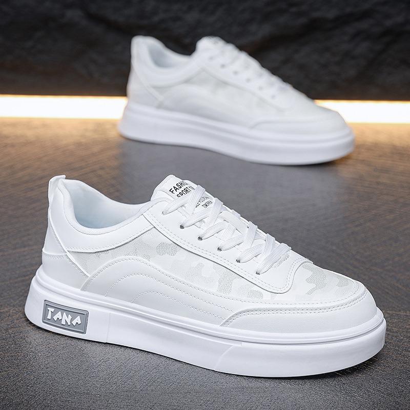 Spring and summer new men's casual board shoes trendy shoes little white shoes low-top lace-up four-season fashion sports shoes men