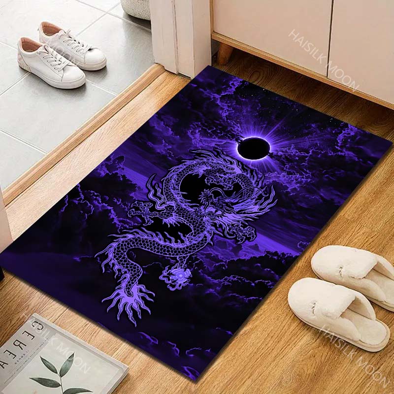 1PC Purple Dragon Clouds Carpet for Living Room Bedroom Sofa Home Decor Rus Non-slip Floor Mat Luxury Gift Multiple Sizes