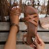 Womens Roman Sandals Flat Breathable Beach Elastic Cross Strap Casual Sandals for Women Outdoor