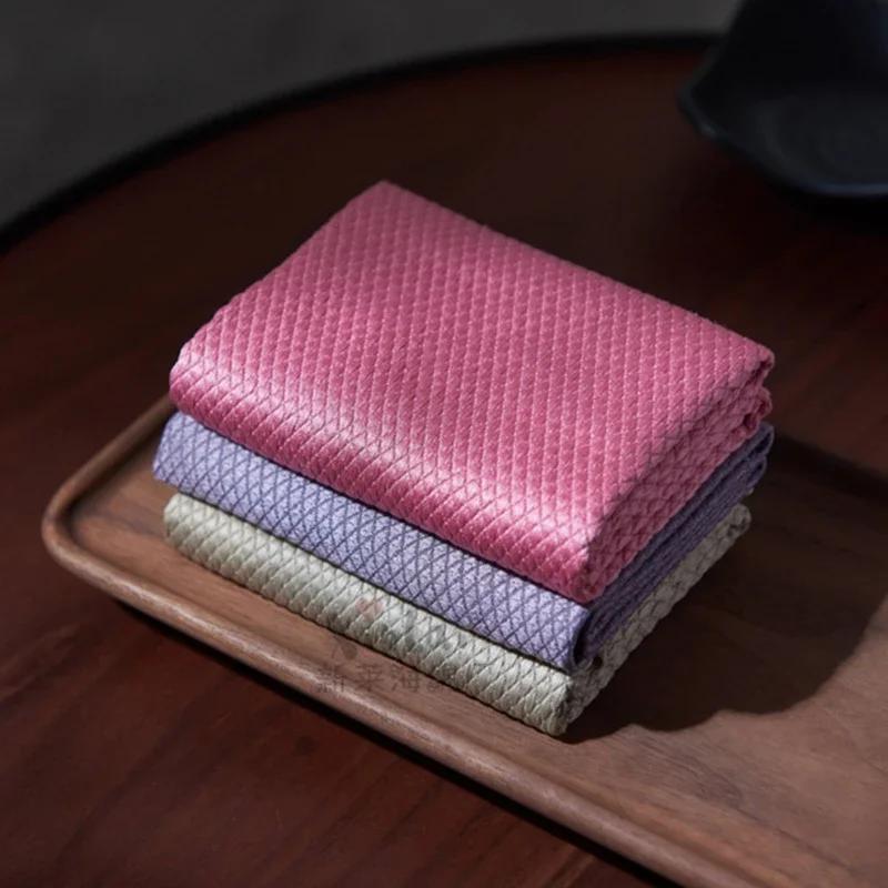 Efficient Fish Scale Wipe Cloth, Kitchen Anti - Grease Wiping Rags, Home Washing Dish Cleaning Towel, 5Pcs