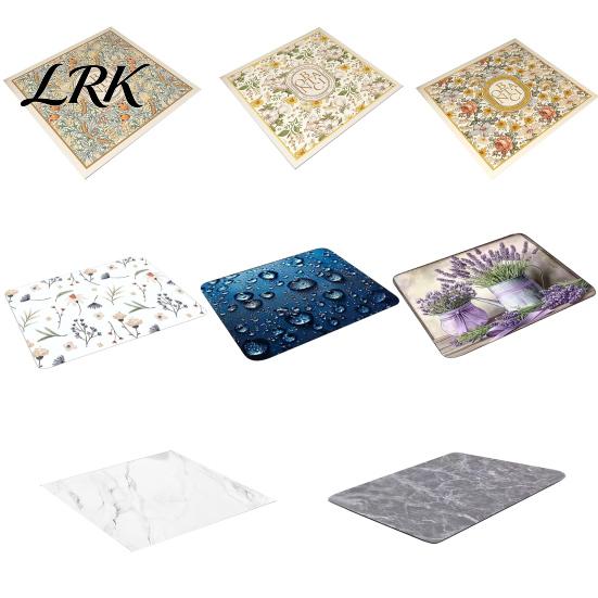 Washing Machine Surface Guard Washer Top Protector Mat, Dryer Cover, Flowers or Marble Protective Pad Pattern, Non-Slip Highly Absorbent Mat